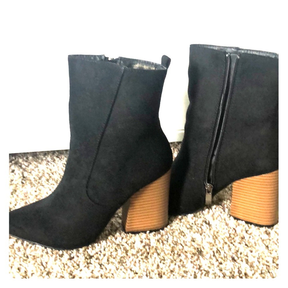 Black suede boots